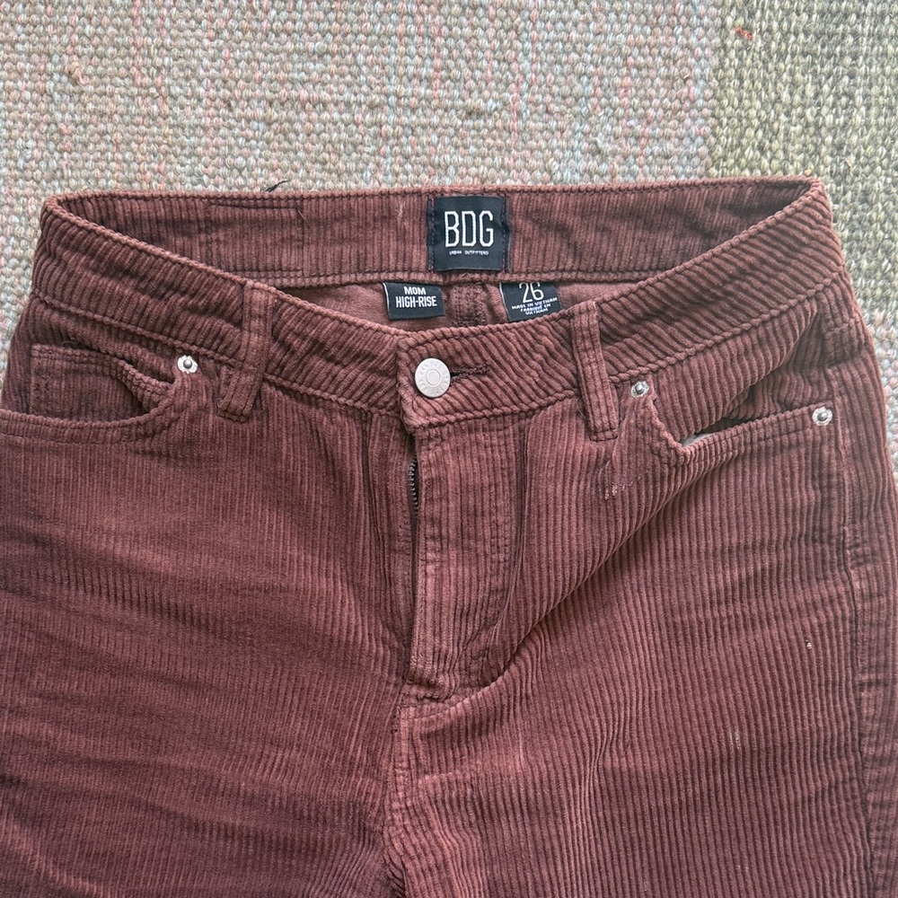 BDG Corduroy High-Rise Pants in Deep Rust